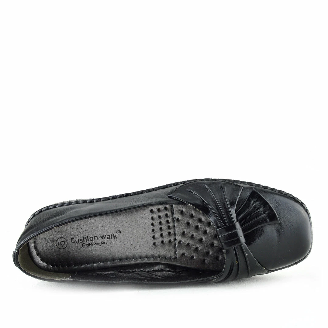 Kickfootwear Apsley Flat Casual Comfortable Ballerina Shoes - Black - 1 3 Kickfootwear Apsley Flat Casual Comfortable Ballerina Shoes - Black - 1