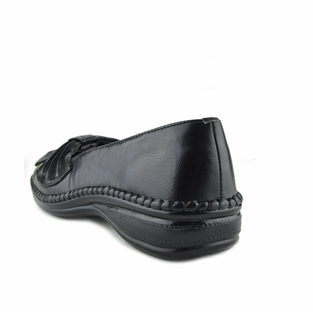 Kickfootwear Apsley Flat Casual Comfortable Ballerina Shoes - Black - 1 4 Kickfootwear Apsley Flat Casual Comfortable Ballerina Shoes - Black - 1