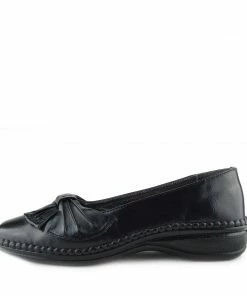 Kickfootwear Apsley Flat Casual Comfortable Ballerina Shoes - Black - 1