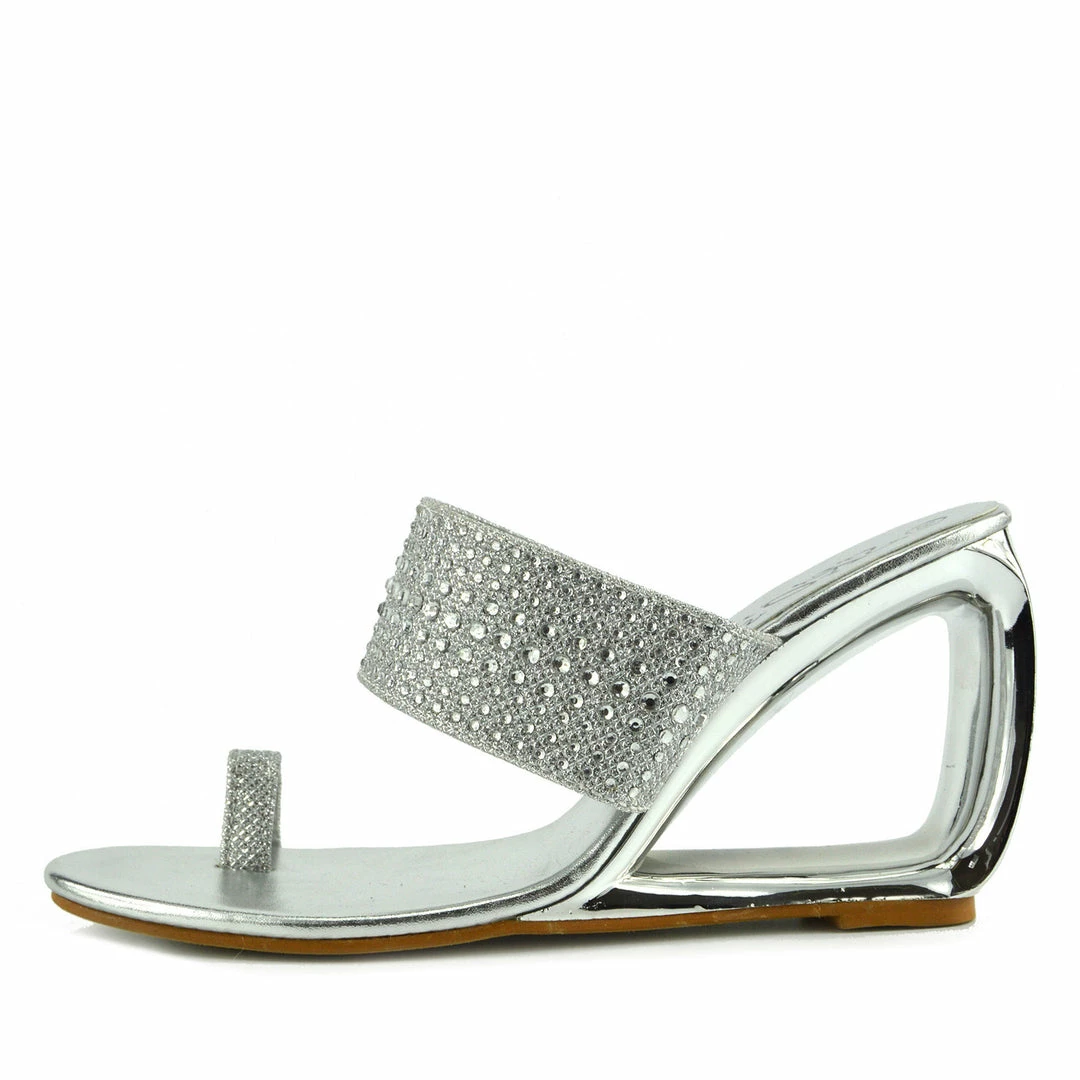 Kickfootwear Grace Metallic Toe Sparkle Sandals - Silver WOMENS 1 Kickfootwear Grace Metallic Toe Sparkle Sandals - Silver WOMENS
