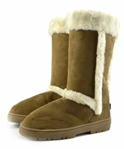 Kickfootwear Holly Mid Calf Faux Sheepskin Lined Winter Boots - Tan White WOMENS 6 Kickfootwear Holly Mid Calf Faux Sheepskin Lined Winter Boots - Tan White WOMENS
