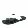 Kickfootwear Zadie Leather Comfort Sole Cross Sliders - Black-White