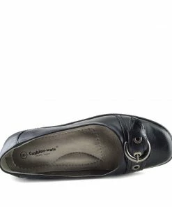 Kickfootwear Apsley Flat Casual Comfortable Ballerina Shoes - Black - 2 WOMENS