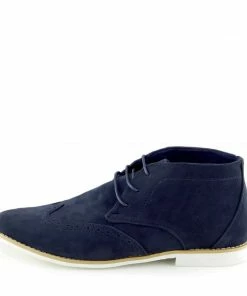Kickfootwear MENS Hatton Suede Desert Lace Up Ankle Boots - Navy