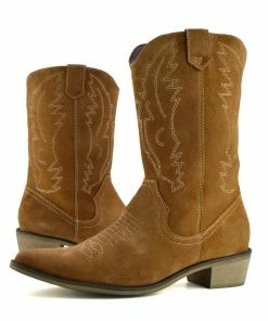 Kickfootwear WOMENS Kitty Dark Tan Suede Cowboy Boots 10 Kickfootwear WOMENS Kitty Dark Tan Suede Cowboy Boots