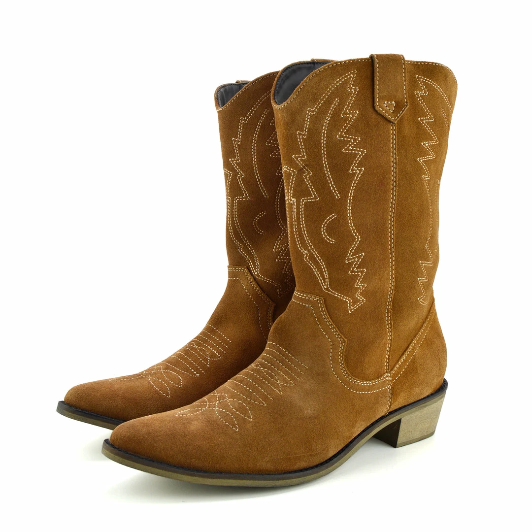 Kickfootwear WOMENS Kitty Dark Tan Suede Cowboy Boots 6 Kickfootwear WOMENS Kitty Dark Tan Suede Cowboy Boots