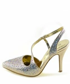 Kickfootwear WOMENS Gold Ultra Sparkle Pointed Slingback Shoes