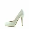 Kickfootwear WOMENS Patent Stiletto Court Shoes - White