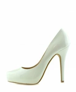 Kickfootwear WOMENS Patent Stiletto Court Shoes - White