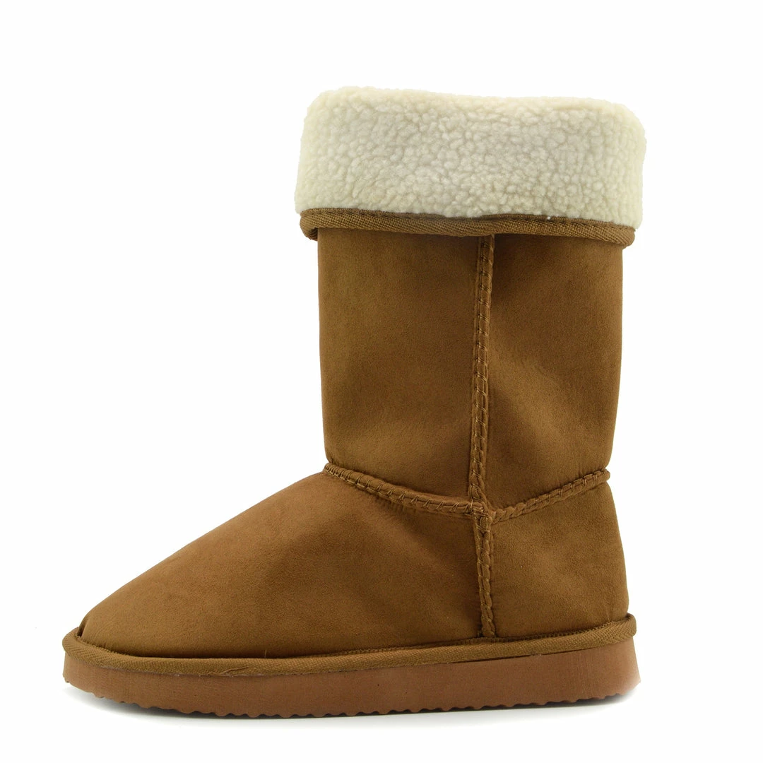 Kickfootwear Holly Mid Calf Faux Sheepskin Lined Winter Boots - Tan WOMENS 1 Kickfootwear Holly Mid Calf Faux Sheepskin Lined Winter Boots - Tan WOMENS