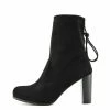 Kickfootwear WOMENS Maya Elasticated Block Heel Sock Boots - Black