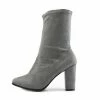 Kickfootwear WOMENS Maya Elasticated Block Heel Sock Boots - Grey