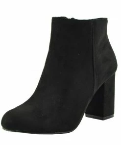 Kickfootwear WOMENS Classic Soft Faux Suede Ankle Boots - Black