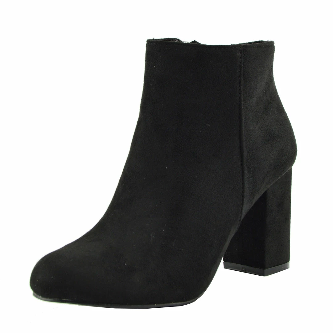 Kickfootwear WOMENS Classic Soft Faux Suede Ankle Boots - Black 2 Kickfootwear WOMENS Classic Soft Faux Suede Ankle Boots - Black