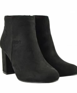 Kickfootwear WOMENS Classic Soft Faux Suede Ankle Boots - Black 7 Kickfootwear WOMENS Classic Soft Faux Suede Ankle Boots - Black