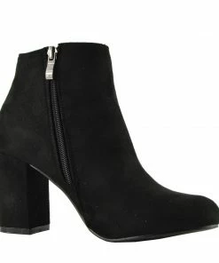 Kickfootwear WOMENS Classic Soft Faux Suede Ankle Boots - Black 8 Kickfootwear WOMENS Classic Soft Faux Suede Ankle Boots - Black