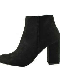 Kickfootwear WOMENS Classic Soft Faux Suede Ankle Boots - Black