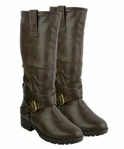 Kickfootwear Flat Grip Sole Winter Military Fashion Boots - Brown