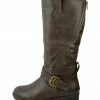 Kickfootwear Flat Grip Sole Winter Military Fashion Boots - Brown