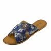 Kickfootwear Womens Flowers Print Sandals Flip Flops Flat Beach Shoes - Floral Print Navy