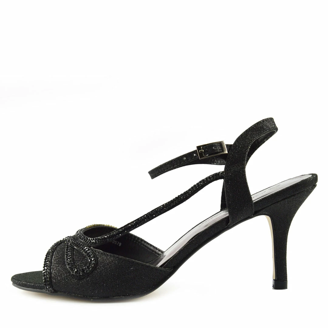 Kickfootwear Sparkle Swirl Strappy Sandals - Black 1 Kickfootwear Sparkle Swirl Strappy Sandals - Black