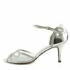 Kickfootwear Mesh Peep Toe Dancing Shoes - Silver WOMENS