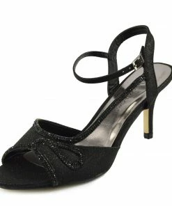 Kickfootwear Sparkle Swirl Strappy Sandals - Black