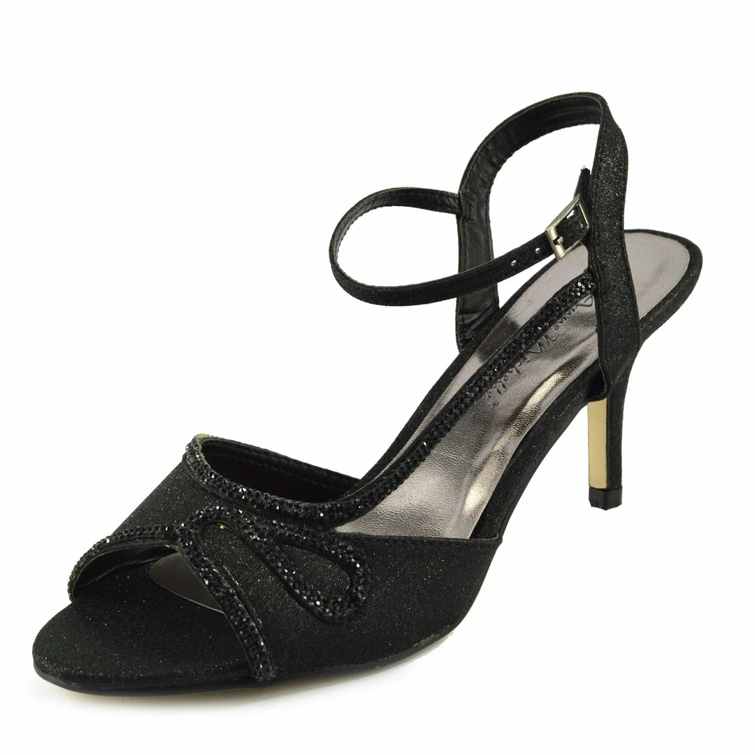 Kickfootwear Sparkle Swirl Strappy Sandals - Black 2 Kickfootwear Sparkle Swirl Strappy Sandals - Black