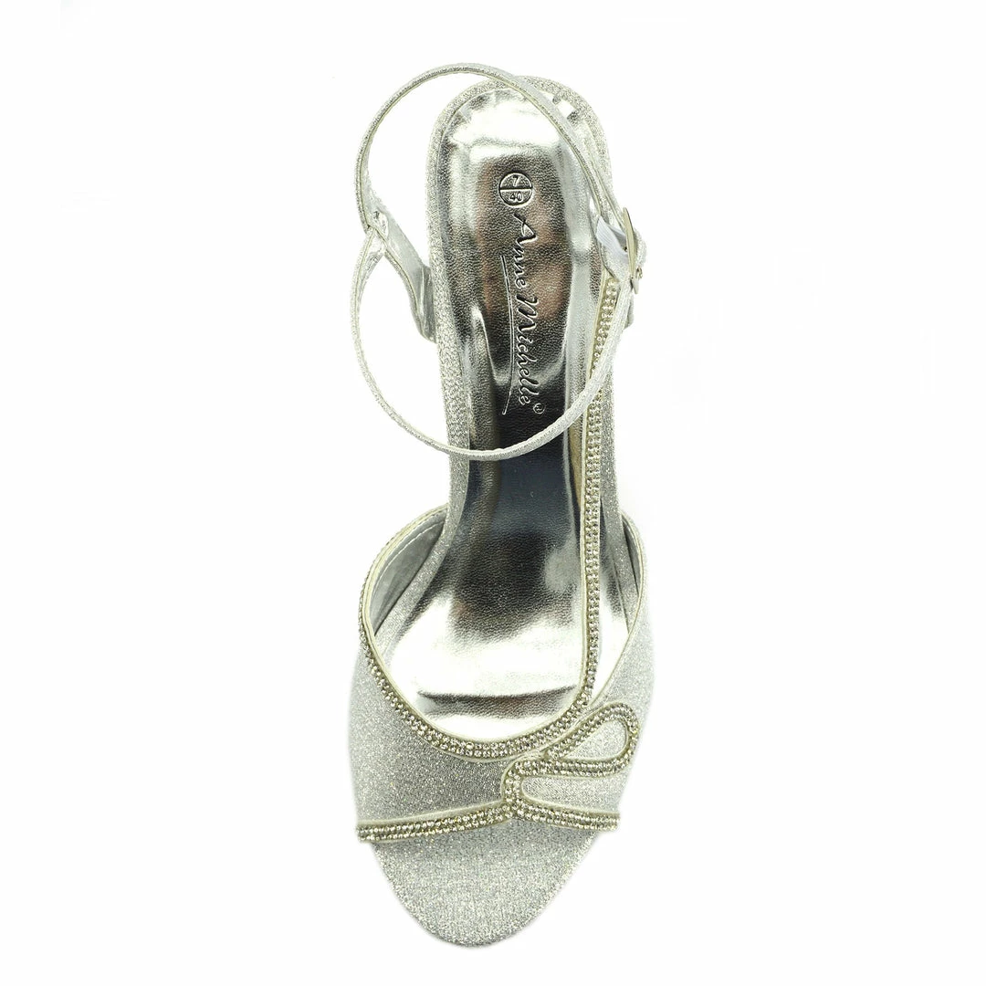 Kickfootwear WOMENS Sparkle Swirl Strappy Sandals - Silver 3 Kickfootwear WOMENS Sparkle Swirl Strappy Sandals - Silver