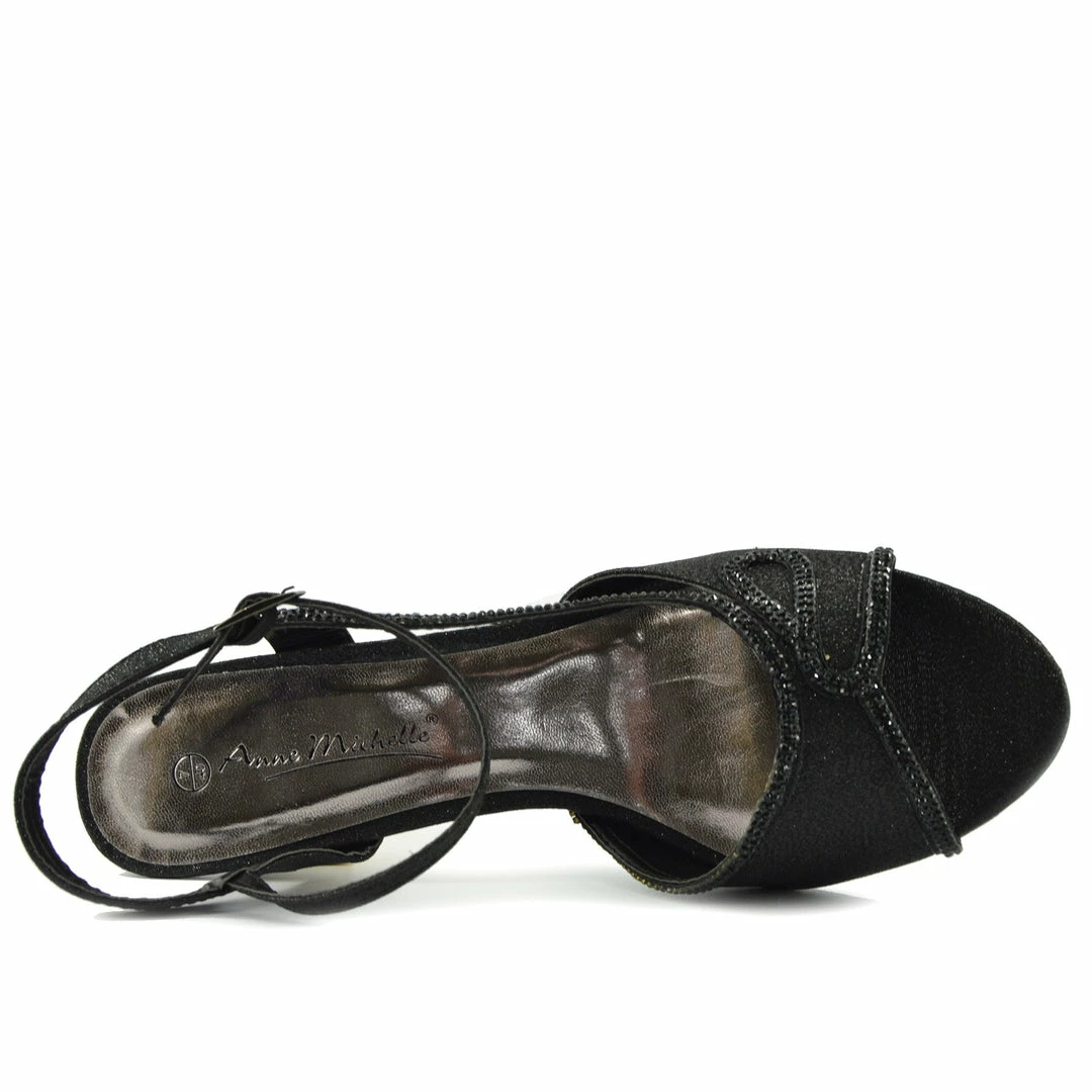 Kickfootwear Sparkle Swirl Strappy Sandals - Black 4 Kickfootwear Sparkle Swirl Strappy Sandals - Black