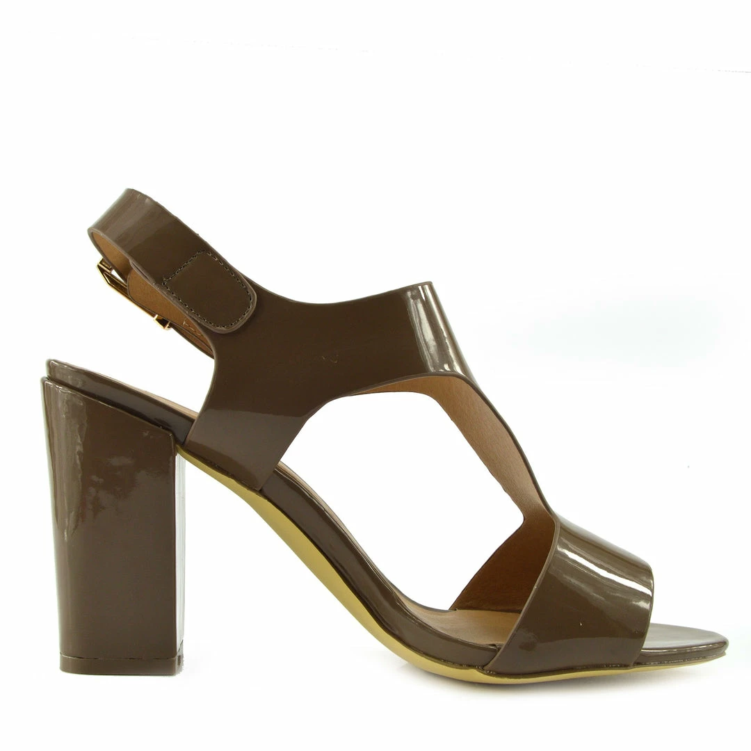 Kickfootwear WOMENS Multi Wide Strap Block Heel Sandals - Taupe 3 Kickfootwear WOMENS Multi Wide Strap Block Heel Sandals - Taupe