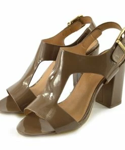 Kickfootwear WOMENS Multi Wide Strap Block Heel Sandals - Taupe