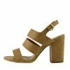 Kickfootwear Multi Wide Strap Block Heel Sandals - Nude WOMENS