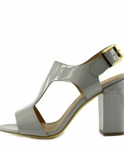 Kickfootwear Multi Wide Strap Block Heel Sandals - Grey