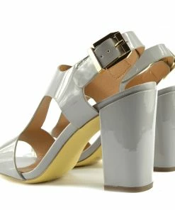 Kickfootwear Multi Wide Strap Block Heel Sandals - Grey