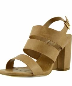 Kickfootwear Multi Wide Strap Block Heel Sandals - Nude WOMENS