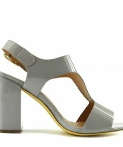 Kickfootwear Multi Wide Strap Block Heel Sandals - Grey