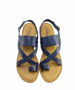 Kickfootwear WOMENS Leather Comfort Strap Sandals- Navy