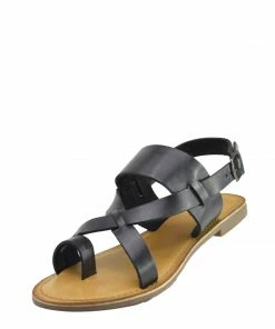 Kickfootwear Leather Comfort Strap Sandals - Black