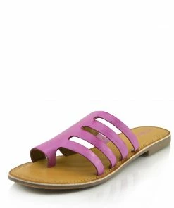 Kickfootwear Womens Summer Comfort Colour Leather Sandals - Fuchsia