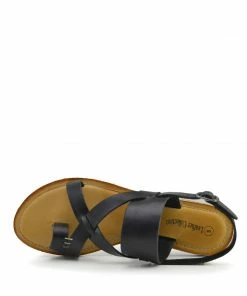 Kickfootwear Leather Comfort Strap Sandals - Black