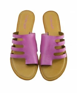 Kickfootwear Womens Summer Comfort Colour Leather Sandals - Fuchsia