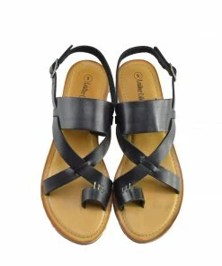 Kickfootwear Leather Comfort Strap Sandals - Black