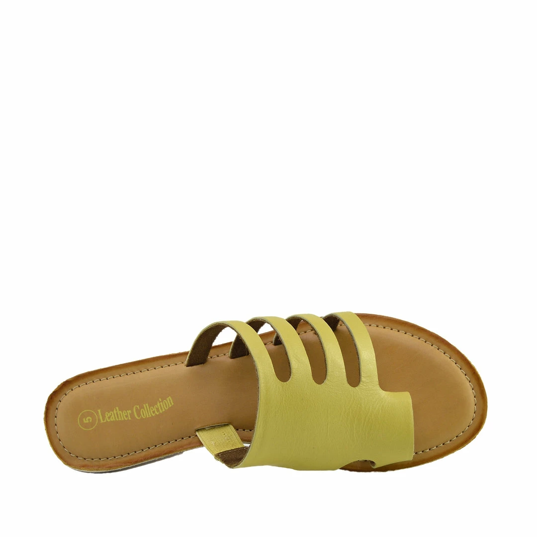 Kickfootwear Womens Summer Comfort Colour Leather Sandals - Yellow 1 Kickfootwear Womens Summer Comfort Colour Leather Sandals - Yellow