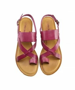 Kickfootwear Leather Comfort Strap Sandals - Pink WOMENS