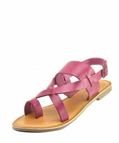 Kickfootwear Leather Comfort Strap Sandals - Pink WOMENS