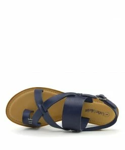 Kickfootwear WOMENS Leather Comfort Strap Sandals- Navy