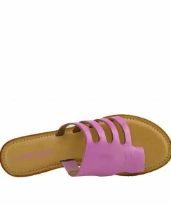 Kickfootwear Womens Summer Comfort Colour Leather Sandals - Fuchsia