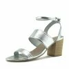 Kickfootwear Leila Leather Block Heel Sandals - Silver
