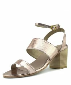 Kickfootwear WOMENS Leila Leather Block Heel Sandals - Rose Gold